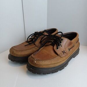 Polo Ralph Lauren Shoes Mens Size 10D Brown Leather Lug Sole Boat Deck Casual